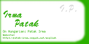 irma patak business card